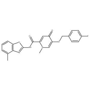 5-((4-fluorobenzyl)oxy)-1-methyl-N-(4-methylbenzo[d]thiazol-2-yl)-4-oxo-1,4-dihydropyridine-2-carboxamide结构式