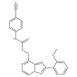N-(4-cyanophenyl)-2-{[2-(2-methoxyphenyl)pyrazolo[1,5-a]pyrazin-4-yl]sulfanyl}acetamide结构式
