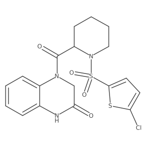 4-(1-((5-chlorothiophen-2-yl)sulfonyl)piperidine-2-carbonyl)-3,4-dihydroquinoxalin-2(1H)-one结构式