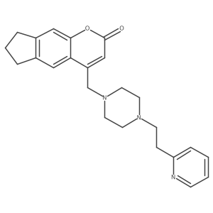 4-((4-(2-(pyridin-2-yl)ethyl)piperazin-1-yl)methyl)-7,8-dihydrocyclopenta[g]chromen-2(6H)-one Structure