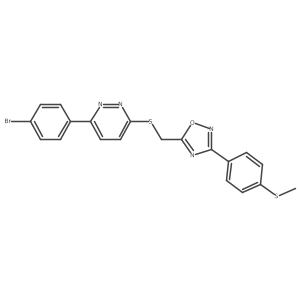 3-(4-Bromophenyl)-6-[({3-[4-(methylsulfanyl)phenyl]-1,2,4-oxadiazol-5-YL}methyl)sulfanyl]pyridazine Structure