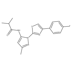N-[1-[4-(4-Fluorophenyl)-2-thiazolyl]-3-methyl-1H-pyrazol-5-yl]-2-methylpropanamide Structure