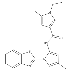 N-[1-(1,3-benzothiazol-2-yl)-3-methyl-1H-pyrazol-5-yl]-1-ethyl-5-methyl-1H-pyrazole-3-carboxamide Structure