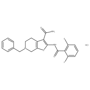 6-Benzyl-2-(2,6-difluorobenzamido)-4,5,6,7-tetrahydrothieno[2,3-c]pyridine-3-carboxamide hydrochloride Structure