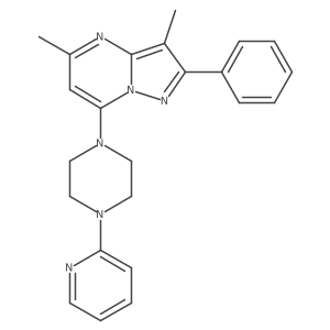 3,5-Dimethyl-2-phenyl-7-(4-pyridin-2-ylpiperazin-1-yl)pyrazolo[1,5-a]pyrimidine Structure