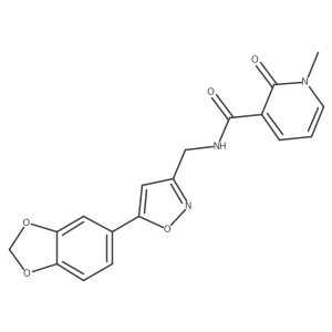 N-((5-(benzo[d][1,3]dioxol-5-yl)isoxazol-3-yl)methyl)-1-methyl-2-oxo-1,2-dihydropyridine-3-carboxamide结构式