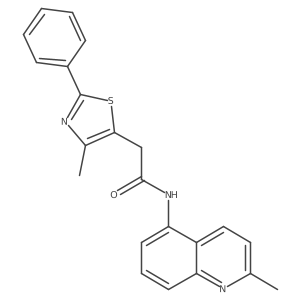 2-(4-methyl-2-phenylthiazol-5-yl)-N-(2-methylquinolin-5-yl)acetamide结构式