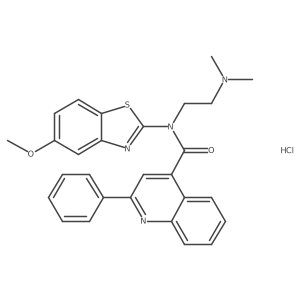 N-(2-(dimethylamino)ethyl)-N-(5-methoxybenzo[d]thiazol-2-yl)-2-phenylquinoline-4-carboxamide hydrochloride Structure
