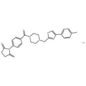 1-(4-(4-((4-(4-Fluorophenyl)thiazol-2-yl)methyl)piperazine-1-carbonyl)phenyl)pyrrolidine-2,5-dione hydrochloride Structure