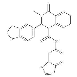 3-(1,3-benzodioxol-5-yl)-N-(1H-indol-6-yl)-2-methyl-1-oxo-1,2,3,4-tetrahydroisoquinoline-4-carboxamide结构式