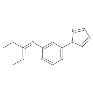 Dimethyl (6-(1H-pyrazol-1-yl)pyrimidin-4-yl)carbonimidodithioate结构式