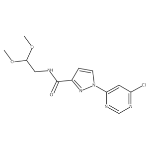 1-(6-chloropyrimidin-4-yl)-N-(2,2-dimethoxyethyl)-1H-pyrazole-3-carboxamide结构式