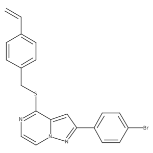 2-(4-Bromophenyl)-4-[(4-vinylbenzyl)thio]pyrazolo[1,5-a]pyrazine Structure