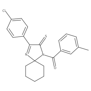 3-(4-Chlorophenyl)-1-(3-methylbenzoyl)-1,4-diazaspiro[4.5]dec-3-ene-2-thione结构式