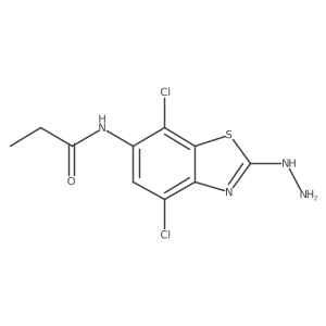 N-(4,7-Dichloro-2-hydrazinyl-6-benzothiazolyl)propanamide Structure