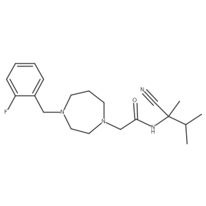N-(1-cyano-1,2-dimethylpropyl)-2-{4-[(2-fluorophenyl)methyl]-1,4-diazepan-1-yl}acetamide结构式