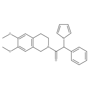 1-(6,7-dimethoxy-3,4-dihydroisoquinolin-2(1H)-yl)-2-phenyl-2-(1H-pyrrol-1-yl)ethanone结构式