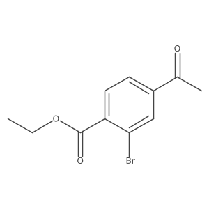 Ethyl 4-acetyl-2-bromobenzoate结构式