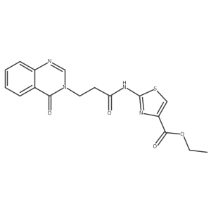 ethyl 2-{[3-(4-oxoquinazolin-3(4H)-yl)propanoyl]amino}-1,3-thiazole-4-carboxylate结构式