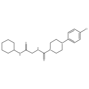 4-(4-chlorophenyl)-N-[2-(cyclohexylamino)-2-oxoethyl]piperazine-1-carboxamide Structure