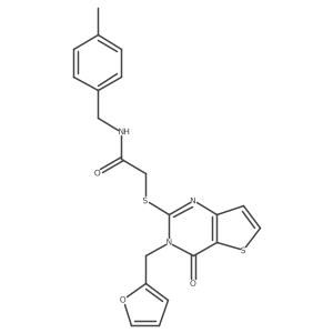 2-{[3-(furan-2-ylmethyl)-4-oxo-3,4-dihydrothieno[3,2-d]pyrimidin-2-yl]sulfanyl}-N-(4-methylbenzyl)acetamide Structure