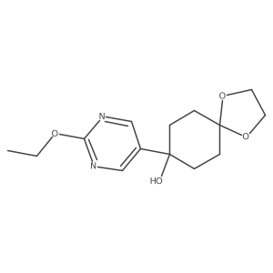 8-(2-Ethoxypyrimidin-5-yl)-1,4-dioxaspiro[4.5]decan-8-ol结构式