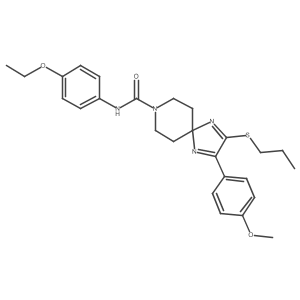 N-(4-ethoxyphenyl)-2-(4-methoxyphenyl)-3-(propylthio)-1,4,8-triazaspiro[4.5]deca-1,3-diene-8-carboxamide Structure