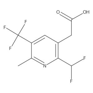 2-(2-(Difluoromethyl)-6-methyl-5-(trifluoromethyl)pyridin-3-yl)acetic acid结构式