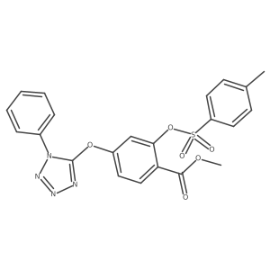 Benzoic acid,2-[[(4-methylphenyl)sulfonyl]oxy]-4-[(1-phenyl-1h-tetrazol-5-yl)oxy]-,methyl ester结构式