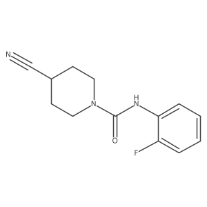 4-cyano-N-(2-fluorophenyl)piperidine-1-carboxamide结构式