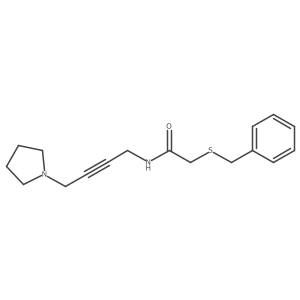 2-benzylsulfanyl-N-(4-pyrrolidin-1-ylbut-2-ynyl)acetamide结构式