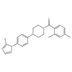 (2,4-difluorophenyl)(4-(6-(2-methyl-1H-imidazol-1-yl)pyridazin-3-yl)piperazin-1-yl)methanone结构式