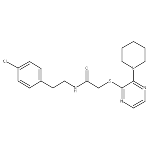 N-(4-chlorophenethyl)-2-((3-(piperidin-1-yl)pyrazin-2-yl)thio)acetamide结构式
