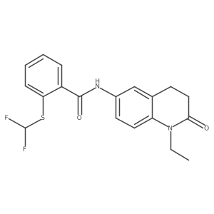2-((difluoromethyl)thio)-N-(1-ethyl-2-oxo-1,2,3,4-tetrahydroquinolin-6-yl)benzamide Structure
