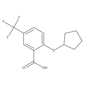 2-(Cyclopentylsulfanyl)-5-(trifluoromethyl)benzoic acid结构式