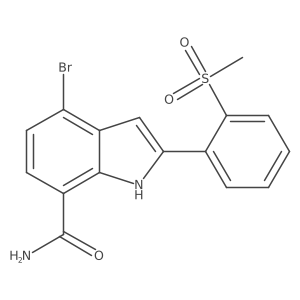 4-Bromo-2-(2-(methylsulfonyl)phenyl)-1H-indole-7-carboxamide结构式