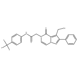 2-[3-(Hydroxymethyl)-4-oxo-2-phenyl-4H,5H-pyrazolo[1,5-A]pyrazin-5-YL]-N-[4-(trifluoromethyl)phenyl]acetamide结构式