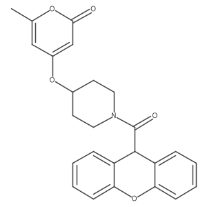 4-((1-(9H-xanthene-9-carbonyl)piperidin-4-yl)oxy)-6-methyl-2H-pyran-2-one结构式