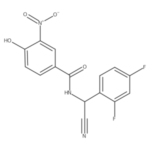 N-[cyano(2,4-difluorophenyl)methyl]-4-hydroxy-3-nitrobenzamide结构式