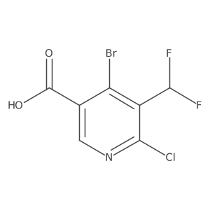 4-Bromo-6-chloro-5-(difluoromethyl)nicotinic acid结构式