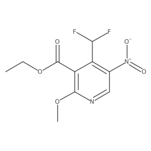 3-Pyridinecarboxylic acid, 4-(difluoromethyl)-2-methoxy-5-nitro-, ethyl ester Structure