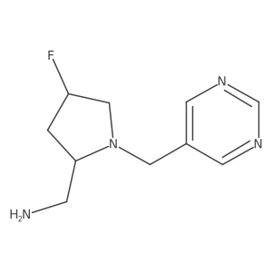 {4-Fluoro-1-[(pyrimidin-5-yl)methyl]pyrrolidin-2-yl}methanamine结构式
