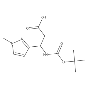 (3S)-3-{[(tert-butoxy)carbonyl]amino}-3-(1-methyl-1H-pyrazol-3-yl)propanoic acid Structure