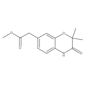 Methyl 2-(2,2-dimethyl-3-oxo-3,4-dihydro-2H-benzo[b][1,4]oxazin-7-yl)acetate结构式