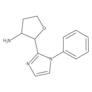 rac-(2R,3R)-2-(1-phenyl-1H-imidazol-2-yl)oxolan-3-amine Structure