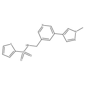 N-((5-(1-methyl-1H-pyrazol-4-yl)pyridin-3-yl)methyl)thiophene-2-sulfonamide Structure