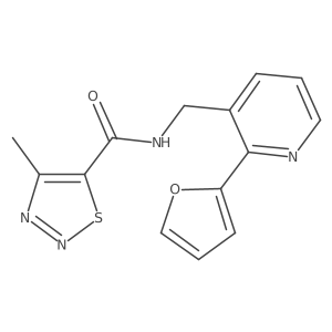 N-((2-(furan-2-yl)pyridin-3-yl)methyl)-4-methyl-1,2,3-thiadiazole-5-carboxamide结构式