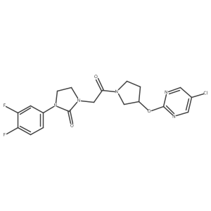 1-(2-(3-((5-Chloropyrimidin-2-yl)oxy)pyrrolidin-1-yl)-2-oxoethyl)-3-(3,4-difluorophenyl)imidazolidin-2-one Structure