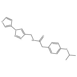 2-(4-(isopropylthio)phenyl)-N-((1-(thiophen-3-yl)-1H-1,2,3-triazol-4-yl)methyl)acetamide Structure