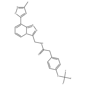 N-((8-(3-methyl-1,2,4-oxadiazol-5-yl)-[1,2,4]triazolo[4,3-a]pyridin-3-yl)methyl)-2-(4-(trifluoromethoxy)phenyl)acetamide结构式